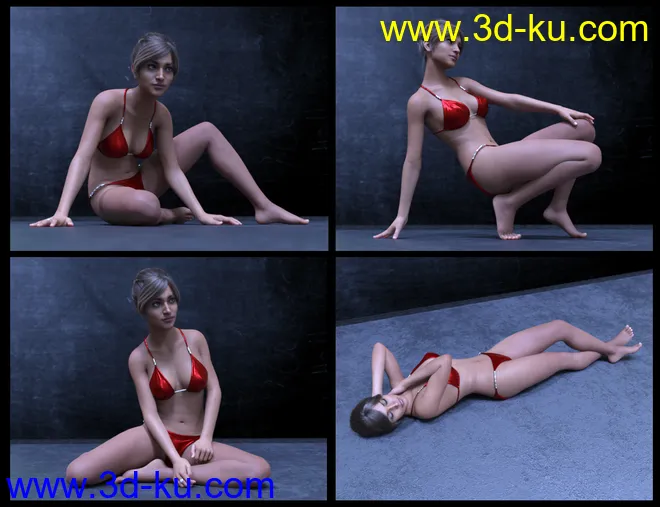 50 Advanced Floor Poses for Genesis 8 Female模型的图片3