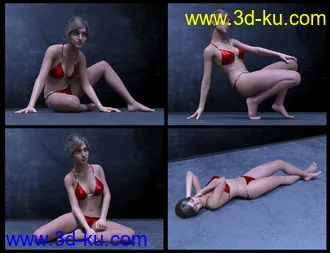 3D打印模型50 Advanced Floor Poses for Genesis 8 Female的图片