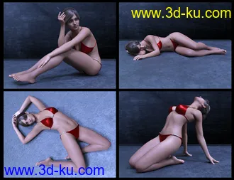 3D打印模型50 Advanced Floor Poses for Genesis 8 Female的图片