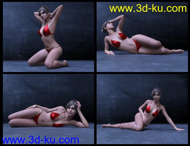 50 Advanced Floor Poses for Genesis 8 Female模型的图片6