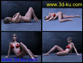 3D打印模型50 Advanced Floor Poses for Genesis 8 Female的图片