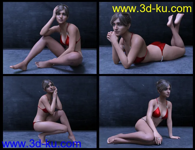 50 Advanced Floor Poses for Genesis 8 Female模型的图片9