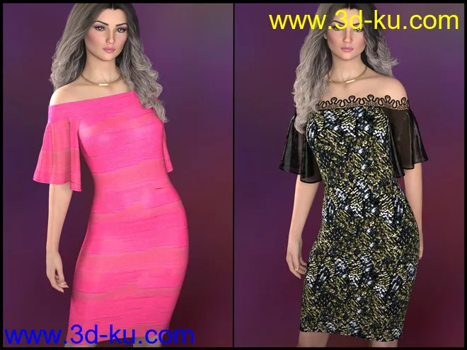 7th Ave - dForce - Shimmy Dress for G8F模型的图片1