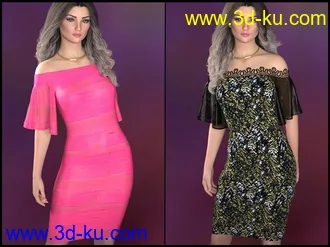 3D打印模型7th Ave - dForce - Shimmy Dress for G8F的图片