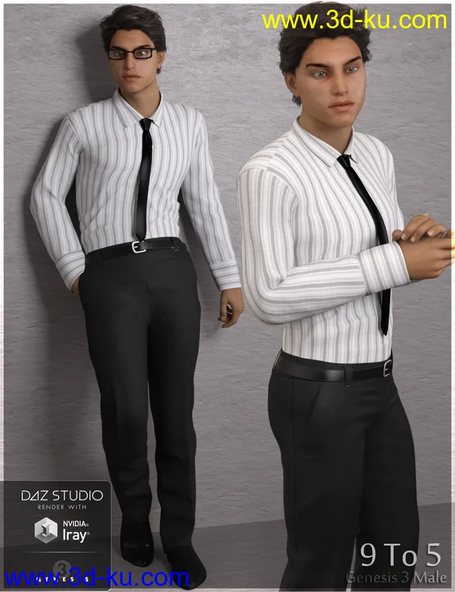 9 To 5 Outfit for Genesis 3 Male(s)模型的图片1