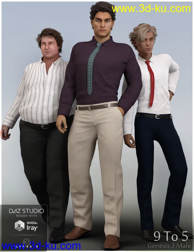 9 To 5 Outfit for Genesis 3 Male(s)模型的图片3