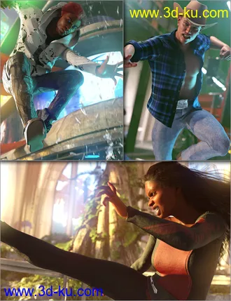 3D打印模型Aerial Combat Poses for Genesis 8的图片