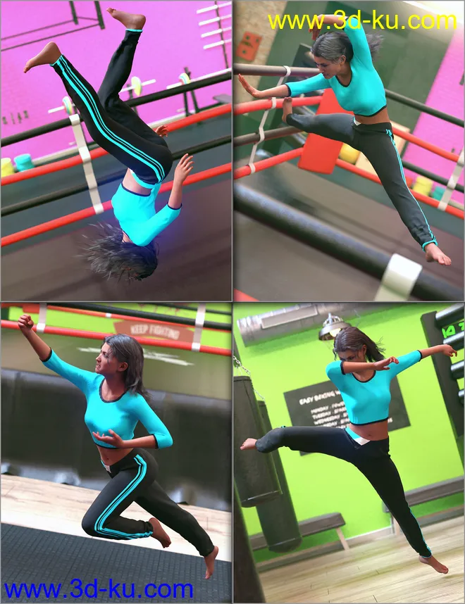 Aerial Combat Poses for Genesis 8模型的图片4