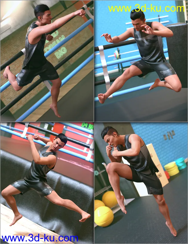 Aerial Combat Poses for Genesis 8模型的图片8