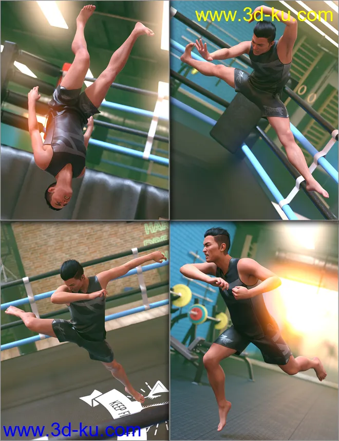 Aerial Combat Poses for Genesis 8模型的图片9