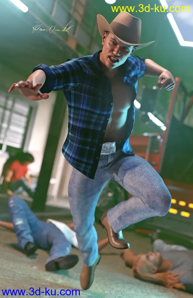 Aerial Combat Poses for Genesis 8模型的图片12