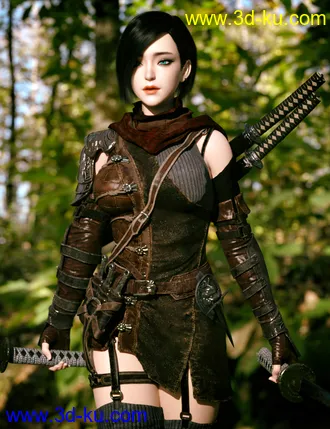 3D打印模型Aillee Character And Hair for Genesis 8 Female的图片