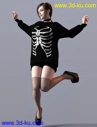 3D打印模型Aillee Character And Hair for Genesis 8 Female的图片