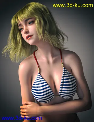 3D打印模型Aillee Character And Hair for Genesis 8 Female的图片