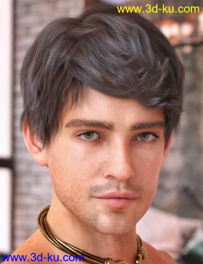 Ajay Hair for Genesis 8 and 8.1模型的图片1
