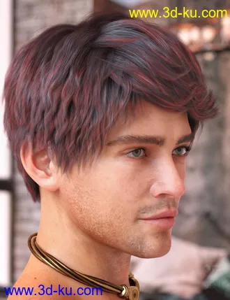3D打印模型Ajay Hair for Genesis 8 and 8.1的图片