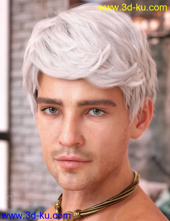 Ajay Hair for Genesis 8 and 8.1模型的图片4