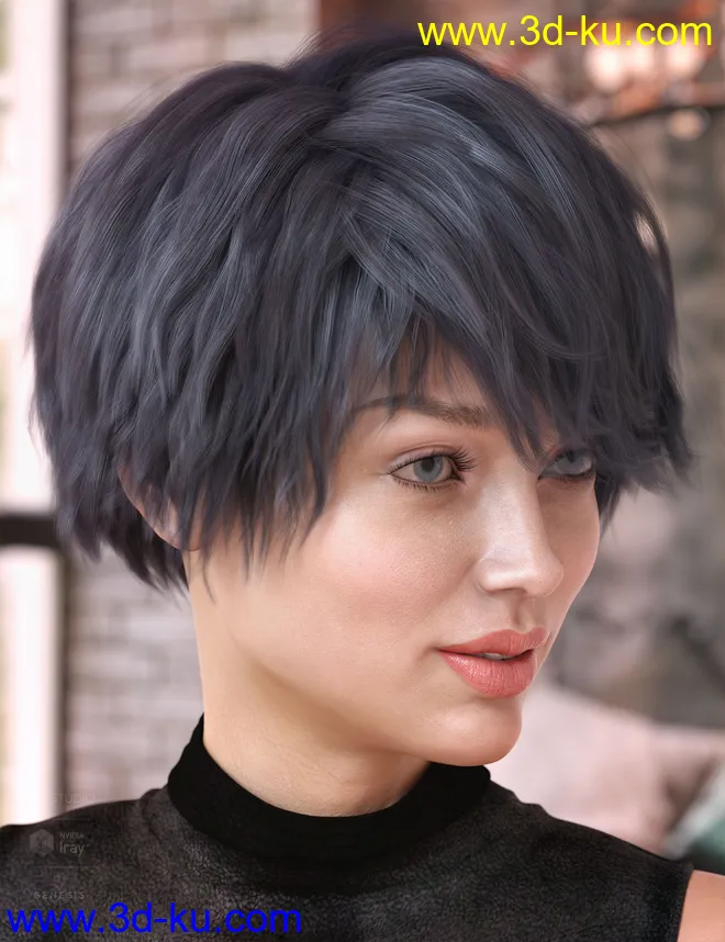 Ajay Hair for Genesis 8 and 8.1模型的图片5