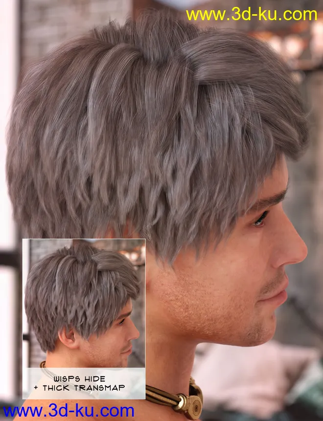 Ajay Hair for Genesis 8 and 8.1模型的图片6