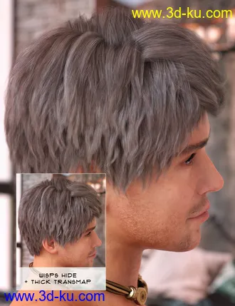 3D打印模型Ajay Hair for Genesis 8 and 8.1的图片