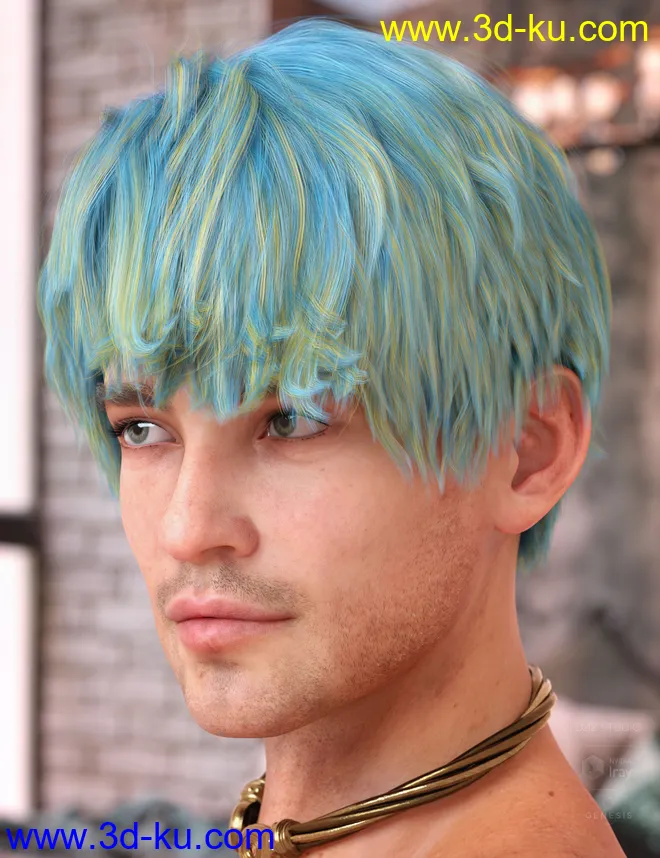 Ajay Hair for Genesis 8 and 8.1模型的图片8