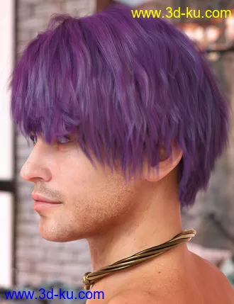 3D打印模型Ajay Hair for Genesis 8 and 8.1的图片