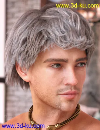 3D打印模型Ajay Hair for Genesis 8 and 8.1的图片