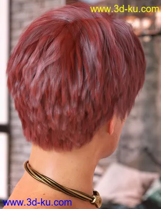 3D打印模型Ajay Hair for Genesis 8 and 8.1的图片