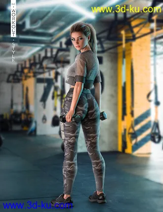 3D打印模型AJC Workout Style Outfit and Dumbbells for Genesis 8 Female(s)的图片