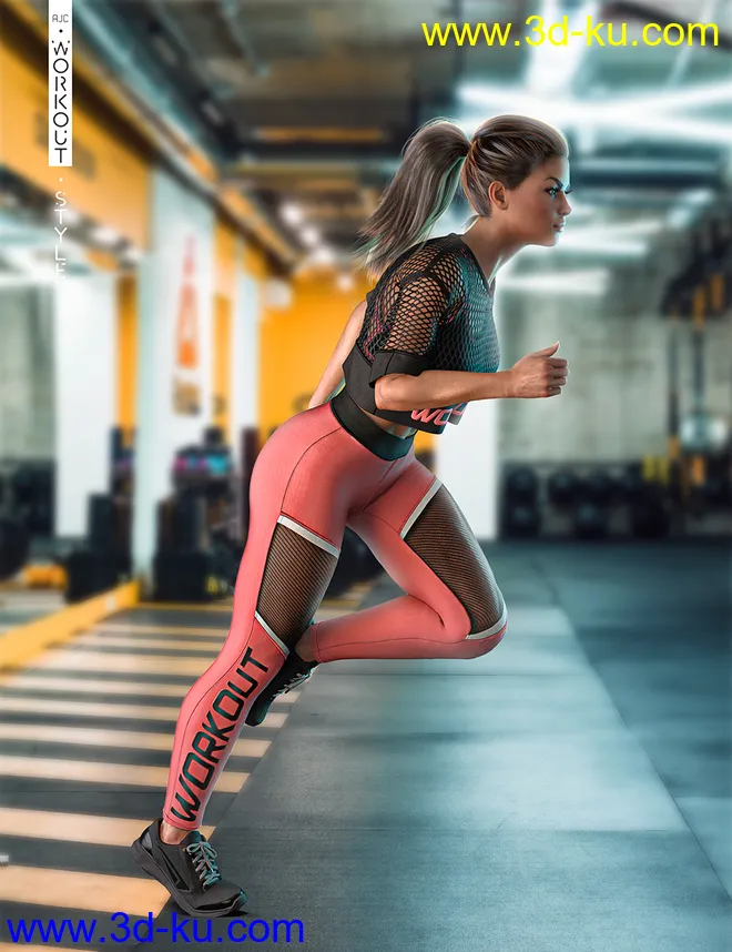 AJC Workout Style Outfit and Dumbbells for Genesis 8 Female(s)模型的图片5