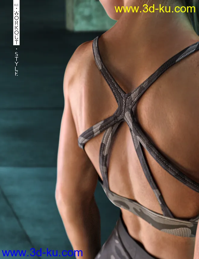 AJC Workout Style Outfit and Dumbbells for Genesis 8 Female(s)模型的图片7