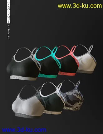 3D打印模型AJC Workout Style Outfit and Dumbbells for Genesis 8 Female(s)的图片