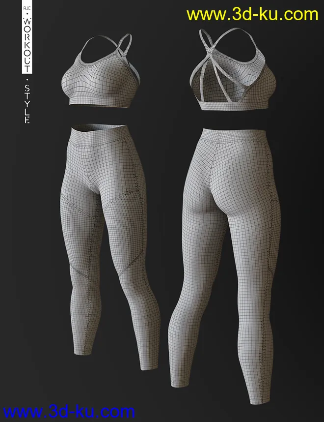 AJC Workout Style Outfit and Dumbbells for Genesis 8 Female(s)模型的图片14