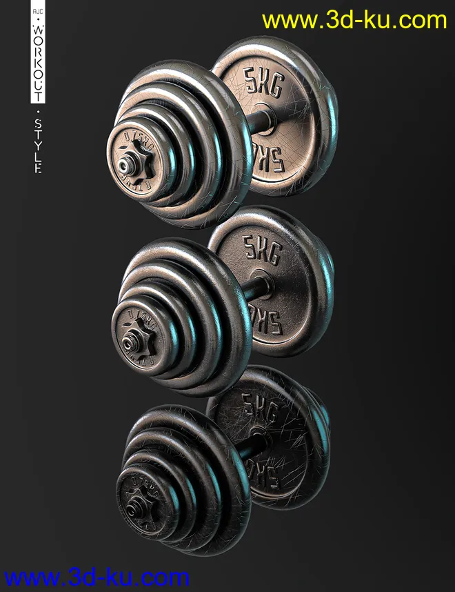 AJC Workout Style Outfit and Dumbbells for Genesis 8 Female(s)模型的图片15