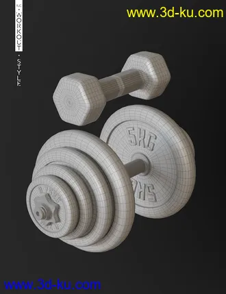 3D打印模型AJC Workout Style Outfit and Dumbbells for Genesis 8 Female(s)的图片