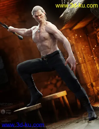 3D打印模型Albane III for Genesis 8 Male with dForce Hair的图片