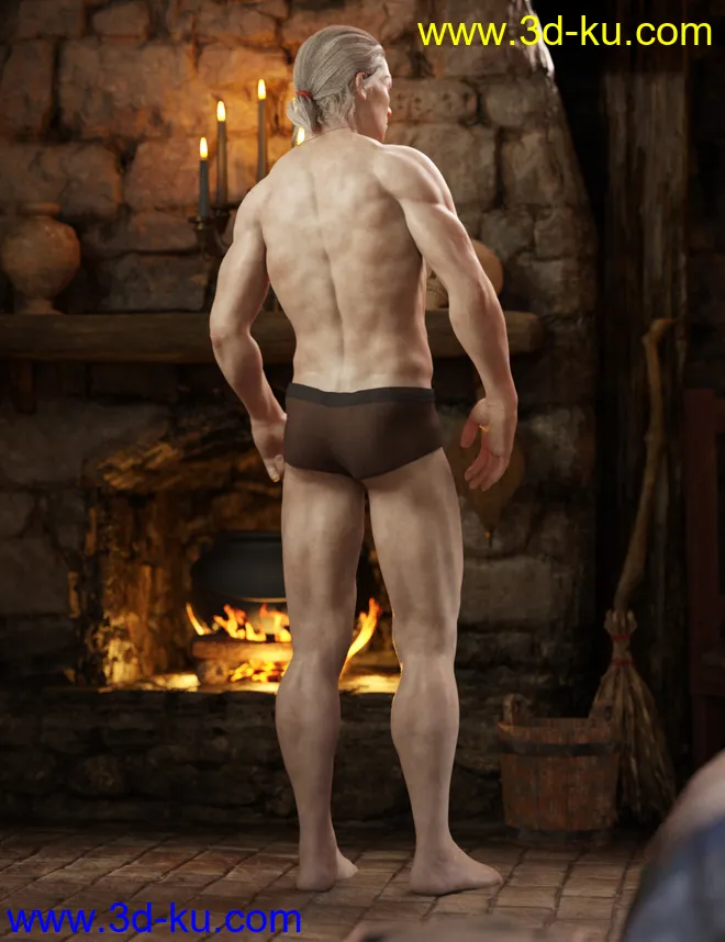 Albane III for Genesis 8 Male with dForce Hair模型的图片3