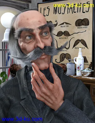 3D打印模型Alchemist Hair & Beard for Genesis 3 and 8 Males的图片