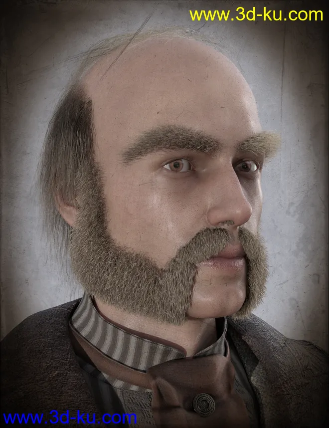 Alchemist Hair & Beard for Genesis 3 and 8 Males模型的图片2