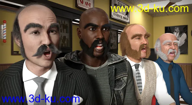 Alchemist Hair & Beard for Genesis 3 and 8 Males模型的图片3