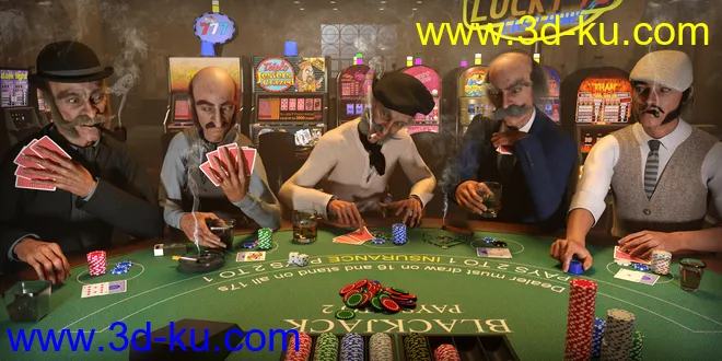 Alchemist Hair & Beard for Genesis 3 and 8 Males模型的图片4