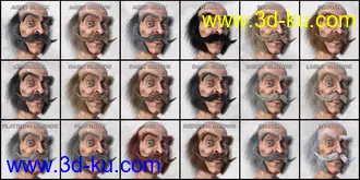 3D打印模型Alchemist Hair & Beard for Genesis 3 and 8 Males的图片