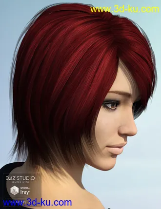 3D打印模型Alyssa Hair for Genesis 2 Female(s)的图片