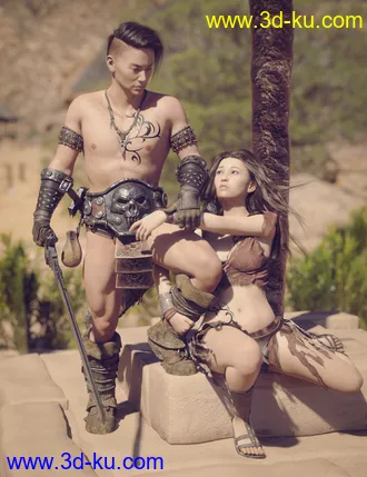 Ancient Grounds and 40 Poses for Genesis 8 and Warrior Couple模型的图片11