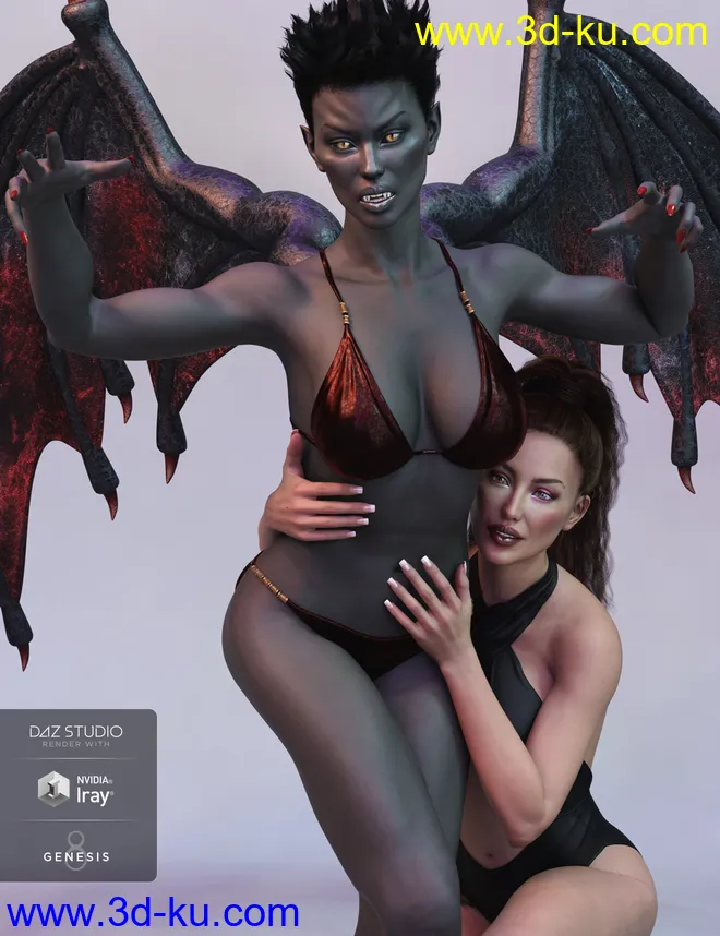 Angel HD and Her Dark Alter Ego for Genesis 8 Female模型的图片19