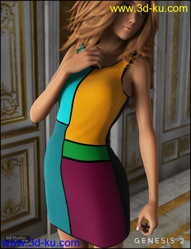 Arleya Dress for Genesis 2 Female(s)模型的图片4