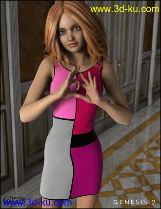 3D打印模型Arleya Dress for Genesis 2 Female(s)的图片