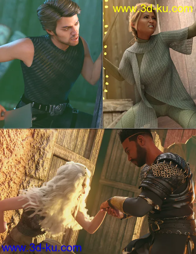 Assassins of the Souk Poses for Genesis 8模型的图片1