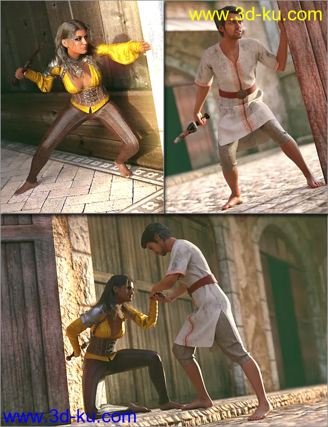 Assassins of the Souk Poses for Genesis 8模型的图片5