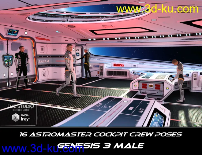 Astromaster Cockpit Crew Poses for Genesis 3 and 8模型的图片7